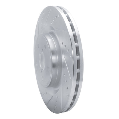 R1 Concepts R1 18-25 Subaru WRX STI Front Left Drilled & Slotted Silver Brake Rotor
