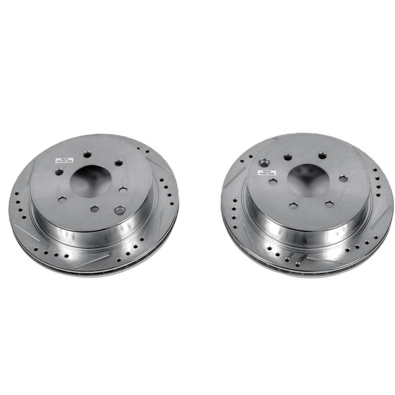 PowerStop Power Stop 05-19 Nissan Frontier Rear Evolution Drilled & Slotted Rotors - Pair