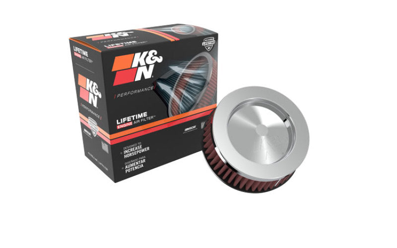 K&N Engineering K&N Universal Round Clamp-On Air Filter 2in. Flange / 5-3/8in. OD / 2in. Height