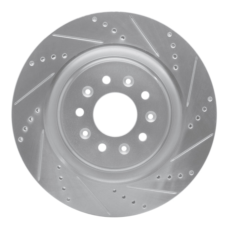 R1 Concepts R1 00-06 Jaguar XJR Front Right Drilled & Slotted Silver Brake Rotor