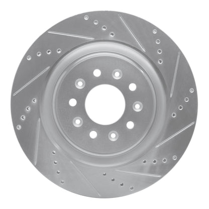 R1 Concepts R1 00-06 Jaguar XJR Front Right Drilled & Slotted Silver Brake Rotor