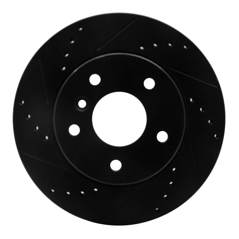 R1 Concepts R1 99-04 Land Rover Discovery Front Left Drilled & Slotted Black Brake Rotor