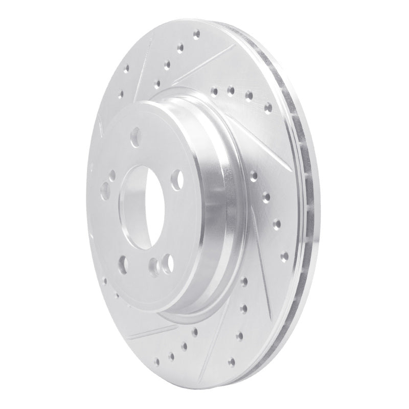 R1 Concepts R1 93-02 Mercedes-Benz SL500 Rear Left Drilled & Slotted Silver Brake Rotor