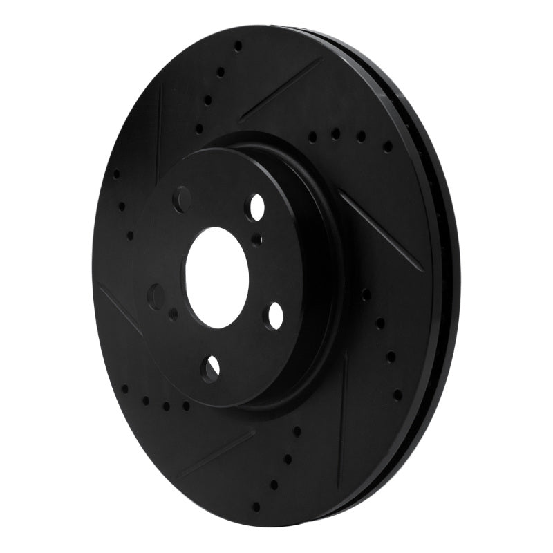 R1 Concepts R1 08-19 Pontiac Vibe Front Left Drilled & Slotted Black Brake Rotor