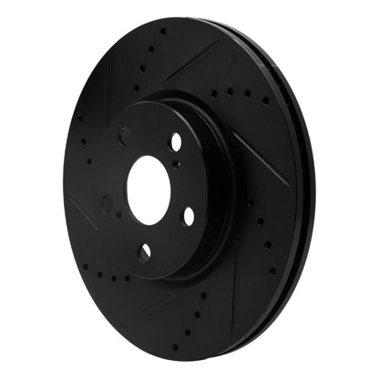 R1 Concepts R1 08-19 Pontiac Vibe Front Left Drilled & Slotted Black Brake Rotor
