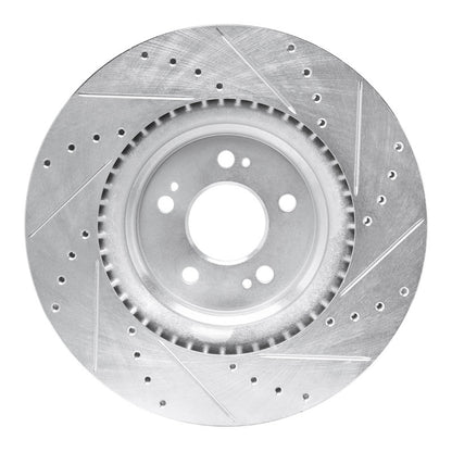 R1 Concepts R1 21-25 Genesis GV70 Front Left Drilled & Slotted Silver Brake Rotor