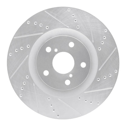 R1 Concepts R1 09-11 Lexus GS450H Right Front Drilled & Slotted Silver Brake Rotor