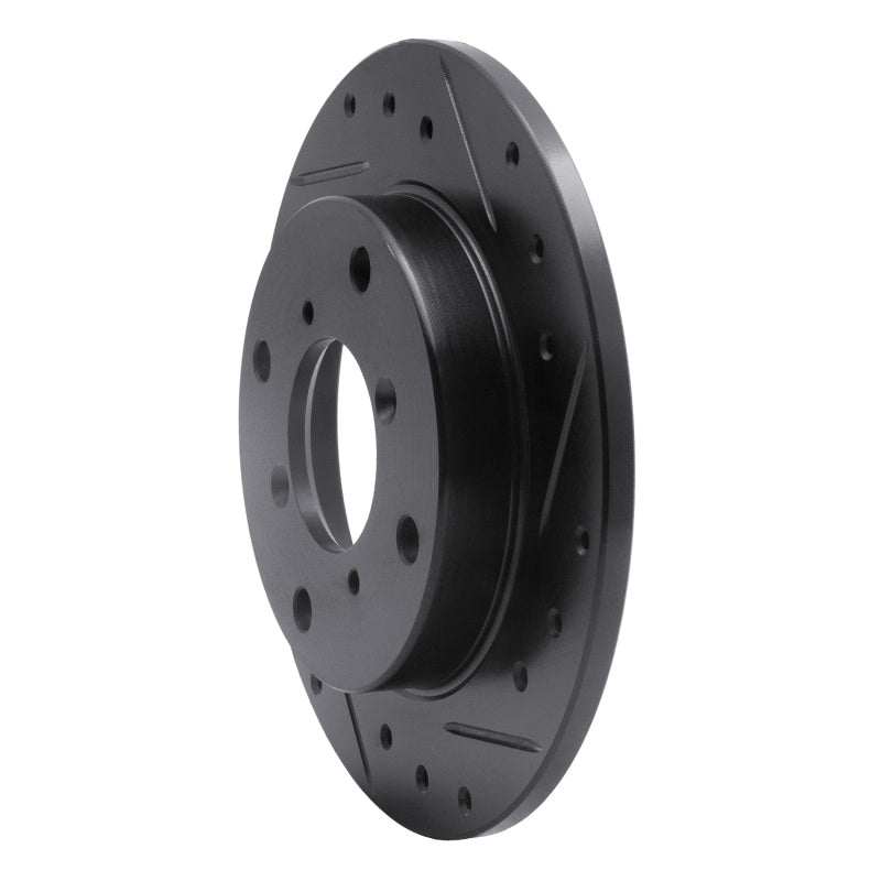 R1 Concepts R1 89-94 Suzuki Swift Rear Right Drilled & Slotted Black Brake Rotor