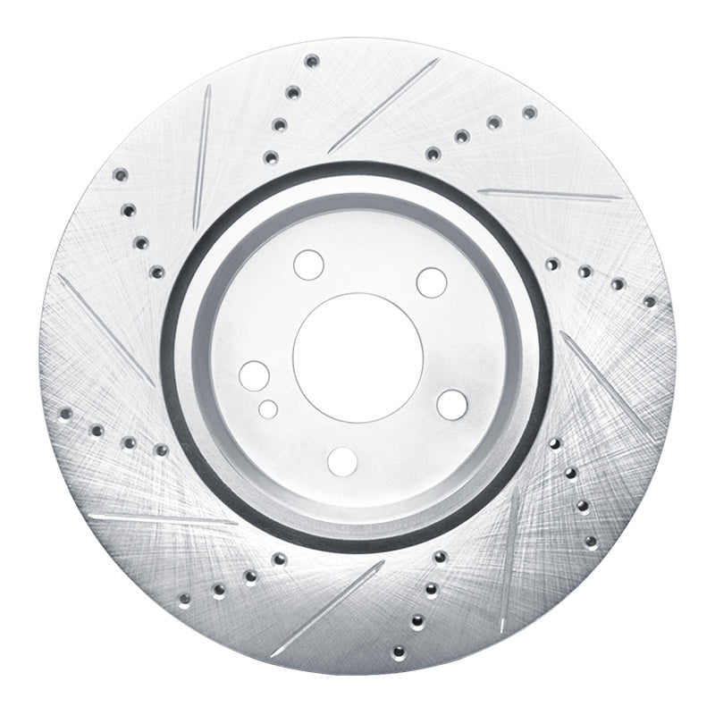 R1 Concepts R1 16-23 Mercedes-Benz GLC43 AMG Rear Right Drilled & Slotted Silver Brake Rotor