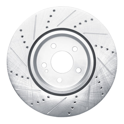 R1 Concepts R1 16-23 Mercedes-Benz GLC43 AMG Rear Right Drilled & Slotted Silver Brake Rotor