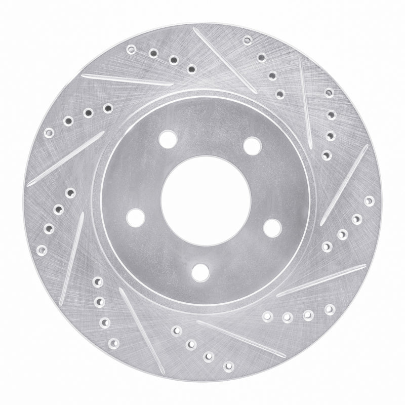 R1 Concepts R1 02-07 Chevrolet Equinox Front Right Drilled & Slotted Silver Brake Rotor