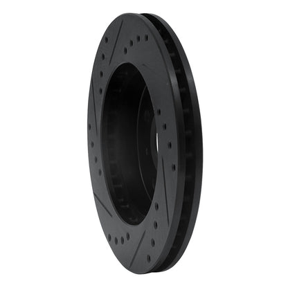 R1 Concepts R1 98-07 Mitsubishi Lancer Front Right Drilled & Slotted Black Brake Rotor