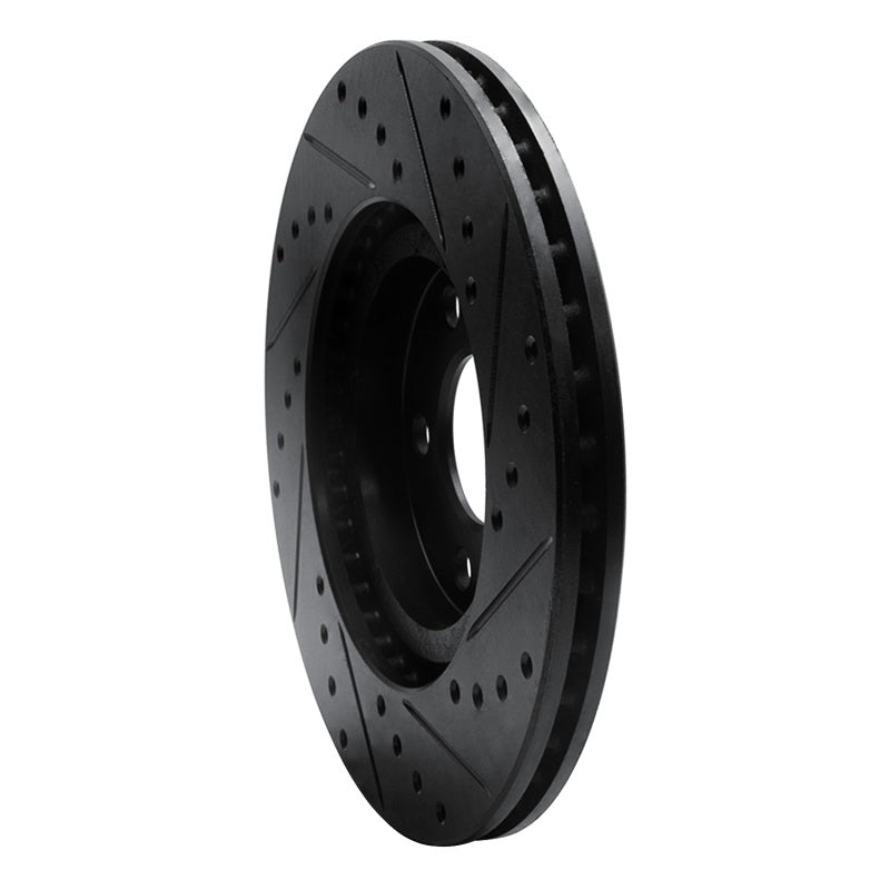 R1 Concepts R1 01-10 Chrysler PT Cruiser Front Left Drilled & Slotted Black Brake Rotor