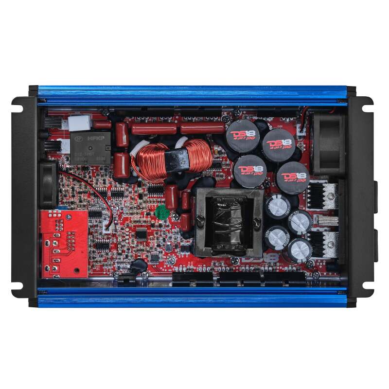 DS18 1-Channel Amp Class D Full-Range Monoblock 2500 Watts RMS/1ohm Blue