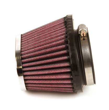 K&N Engineering K&N Uni Chrome Oval Tapered Filter 2.125in FlgID x 4inB OL x 3inB OW x 3inT OL x 2inT OW x 2.75in H