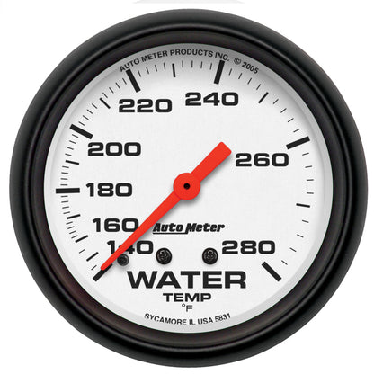 Autometer Phantom 66mm 140-280 Deg F Mechanical Water Temperature Gauge