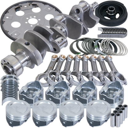 Eagle Chevy 350 1Pc 3.750in Crank 5.700in I-Beam Rod 4.060in Pistons 168 Tooth FP Balanced Assembly