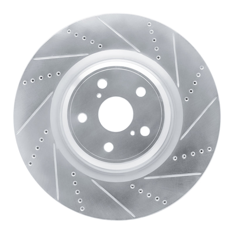R1 Concepts R1 10-17 Lexus LS460 Left Front Drilled & Slotted Silver Brake Rotor