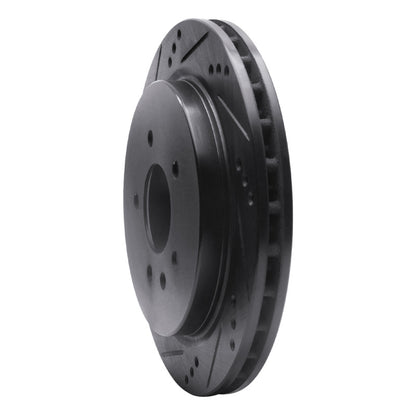 R1 Concepts R1 03-11 Cadillac CTS Rear Left Drilled & Slotted Black Brake Rotor