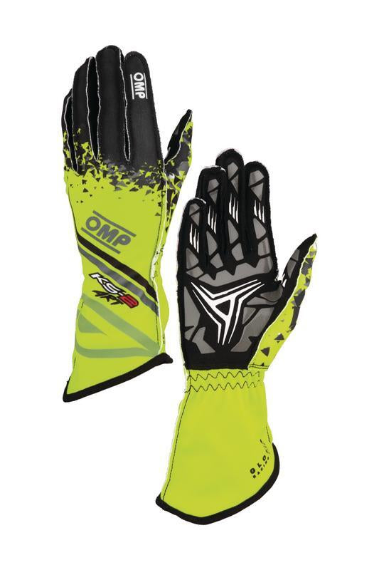 OMP KS-2 ART my2025 KART GLOVES YELLOW / BLACK SZ XL
