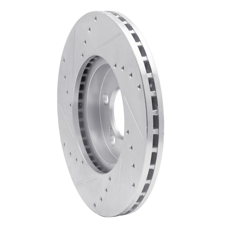 R1 Concepts R1 93-07 Ford Taurus SHO Front Right Drilled & Slotted Silver Brake Rotor