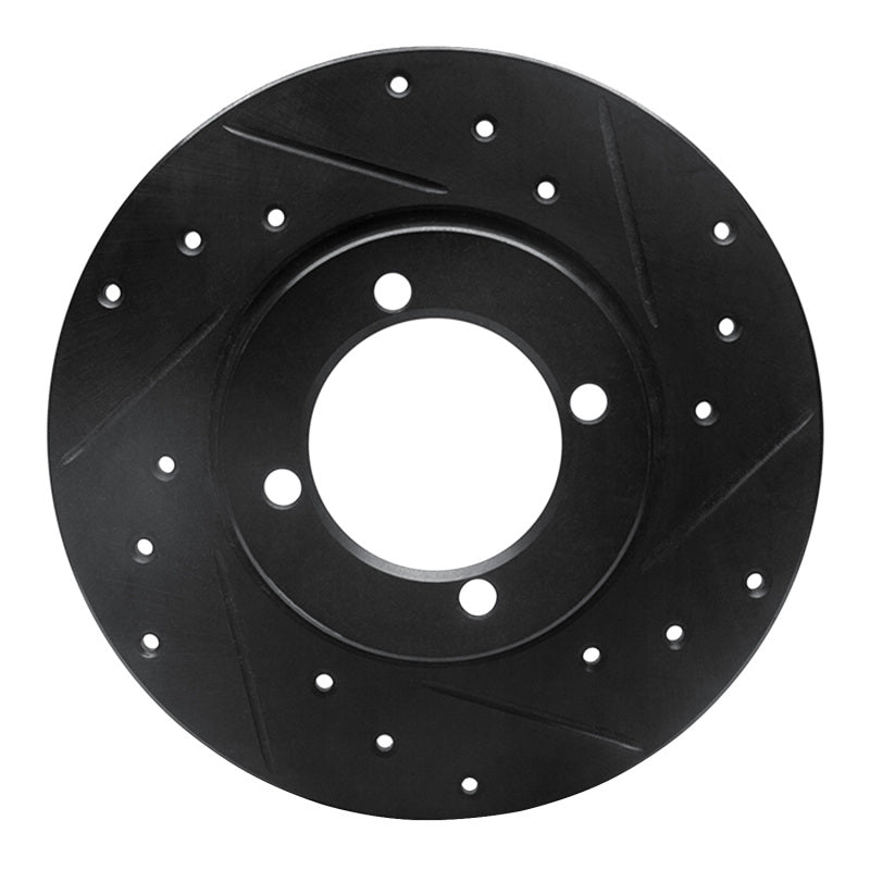 R1 Concepts R1 67-74 Opel Manta Front Right Drilled & Slotted Black Brake Rotor