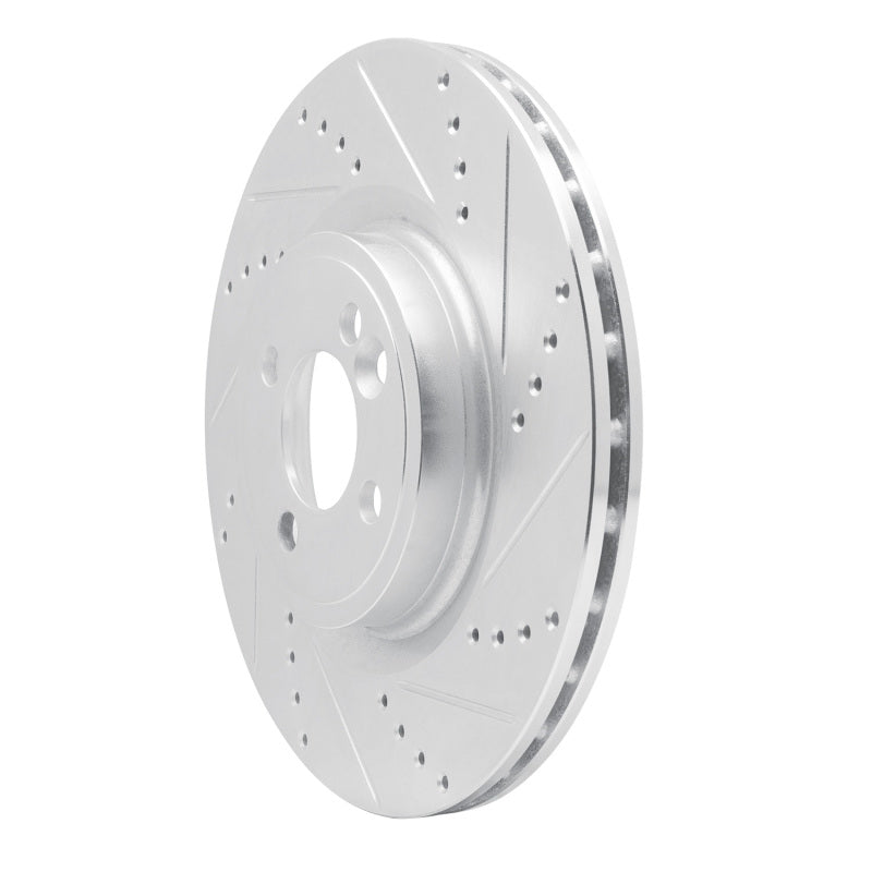 R1 Concepts R1 09-14 Mini Cooper Clubman Front Right Drilled & Slotted Silver Brake Rotor