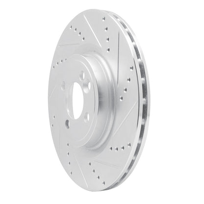 R1 Concepts R1 09-14 Mini Cooper Clubman Front Right Drilled & Slotted Silver Brake Rotor