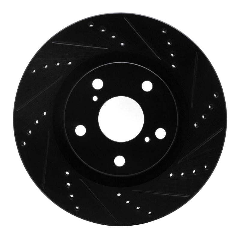 R1 Concepts R1 08-09 Porsche Cayenne Front Right Drilled & Slotted Black Brake Rotor