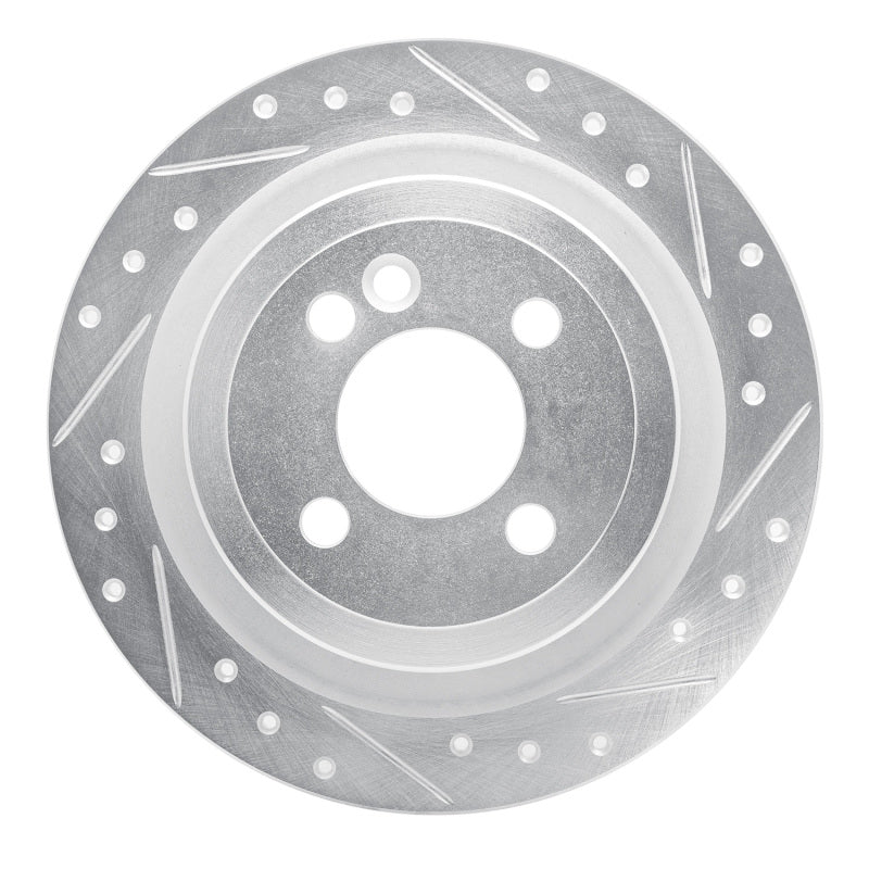 R1 Concepts R1 09-14 Mini Cooper (Excl Clubman) Rear Right Drilled & Slotted Silver Brake Rotor