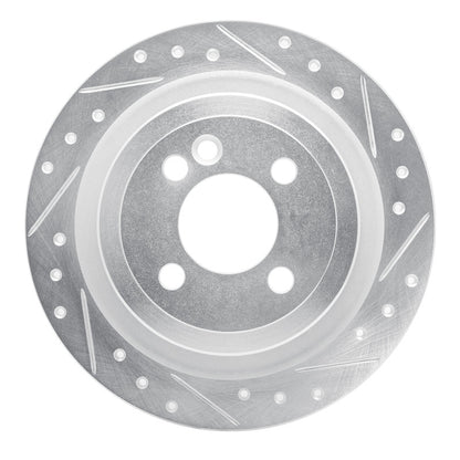 R1 Concepts R1 09-14 Mini Cooper (Excl Clubman) Rear Right Drilled & Slotted Silver Brake Rotor