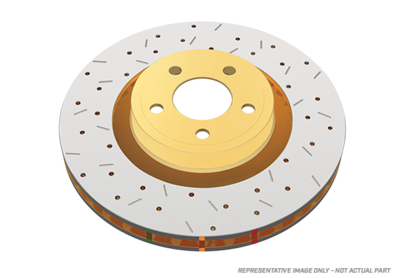 DBA 01-07 Subaru Impreza WRX STI 4000 XS Cross Drilled & Slotted Rear Rotor w/Gold Hat