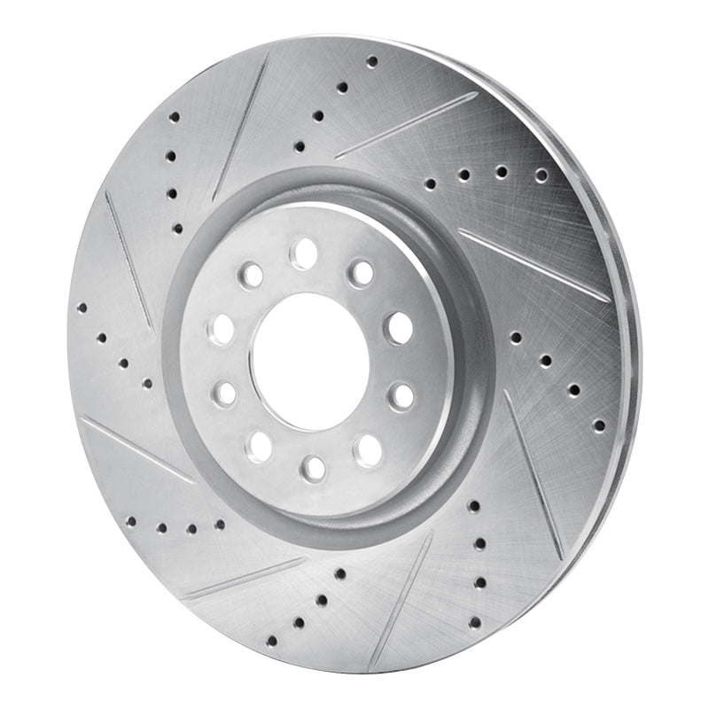 R1 Concepts R1 14-25 Alfa Romeo Tonale Front Left Drilled & Slotted Silver Brake Rotor