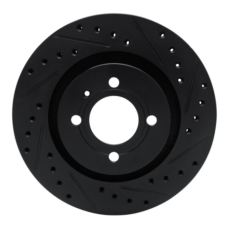 R1 Concepts R1 90-93 Volkswagen CORRADO Front Right Drilled & Slotted Black Brake Rotor