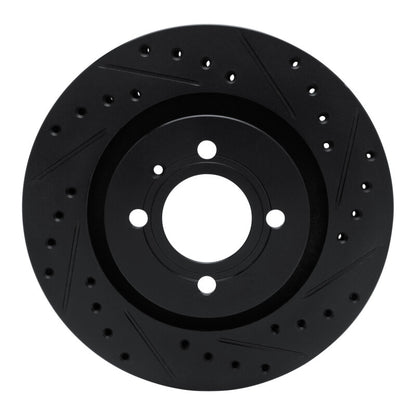 R1 Concepts R1 90-93 Volkswagen CORRADO Front Right Drilled & Slotted Black Brake Rotor