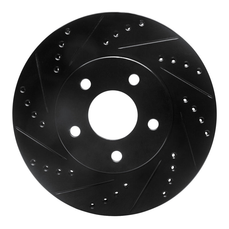 R1 Concepts R1 07-10 Chevrolet Cobalt Front Left Drilled & Slotted Black Brake Rotor