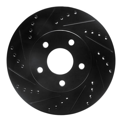 R1 Concepts R1 07-10 Chevrolet Cobalt Front Left Drilled & Slotted Black Brake Rotor