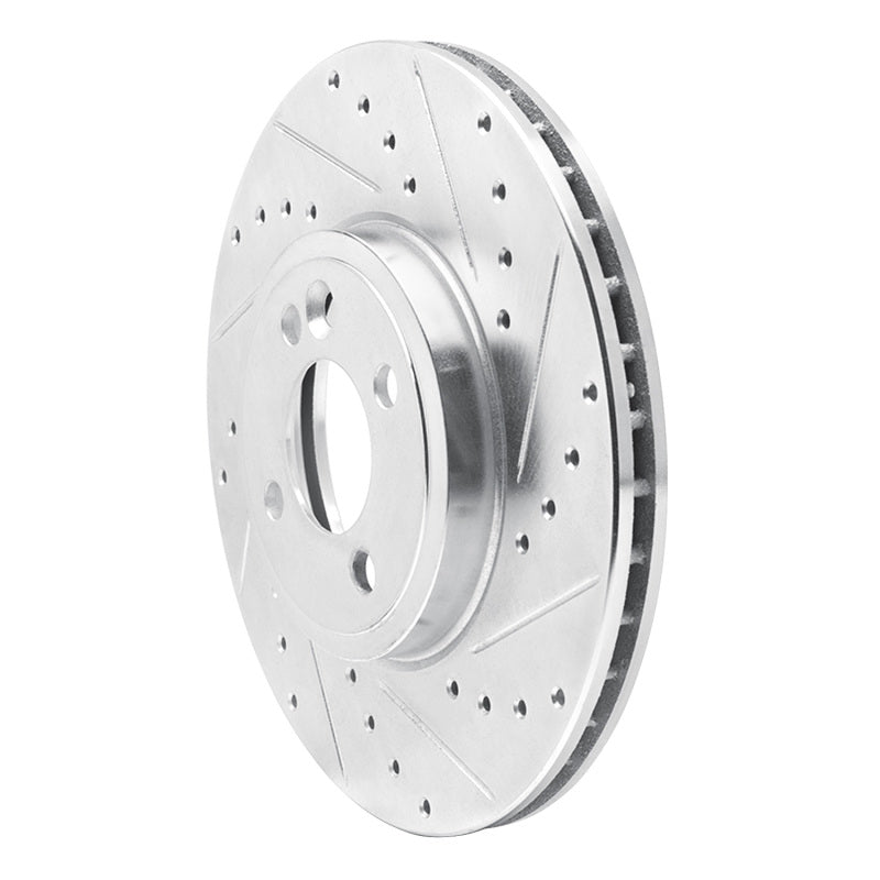 R1 Concepts R1 02-06 Mini Cooper (Excl Clubman) Front Right Drilled & Slotted Silver Brake Rotor