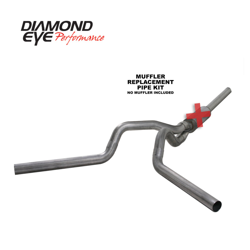 Diamond Eye Performance Diamond Eye KIT 4in Catback MFLR RPLCMENT PIPE DUAL SS: 2004.5-2007.5 DODGE CUMMINS 600