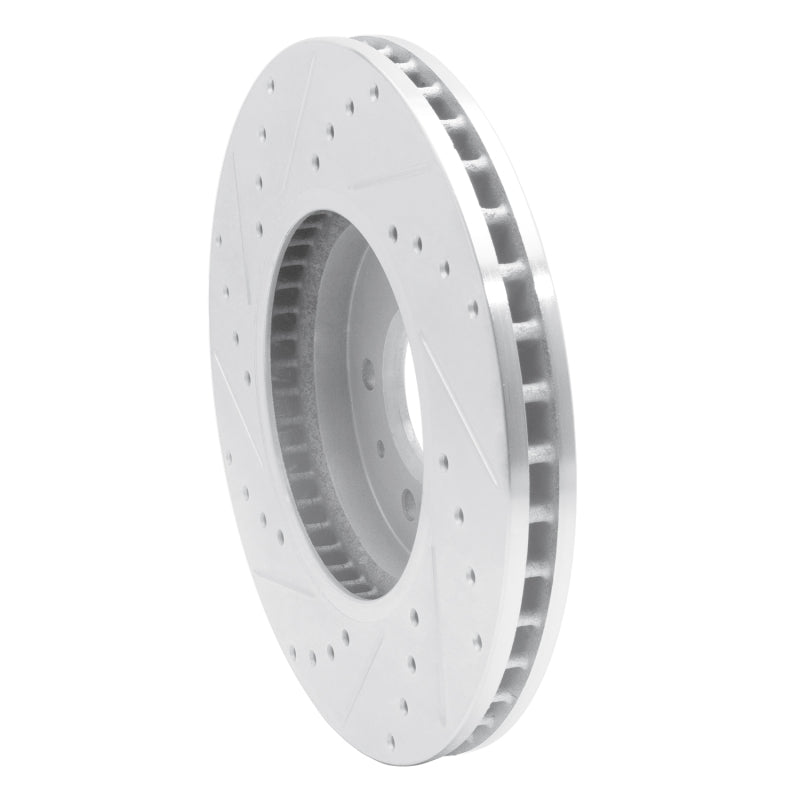 R1 Concepts R1 09-11 Cadillac STS Front Right Drilled & Slotted Silver Brake Rotor