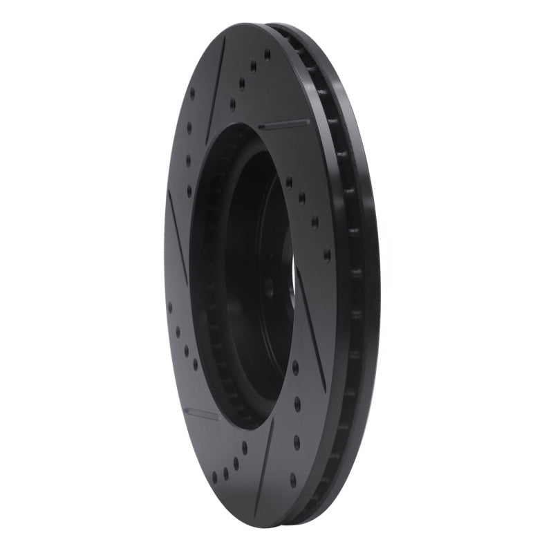 R1 Concepts R1 03-17 Acura ILX Front Right Drilled & Slotted Black Brake Rotor