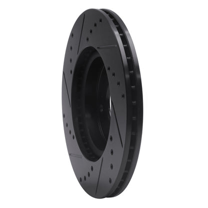 R1 Concepts R1 03-17 Acura ILX Front Right Drilled & Slotted Black Brake Rotor