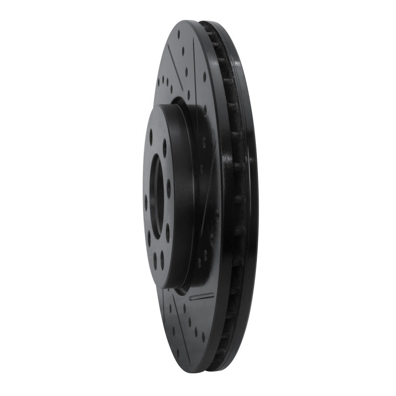 R1 Concepts R1 03-11 Cadillac BLS (Mexico) Front Right Drilled & Slotted Black Brake Rotor