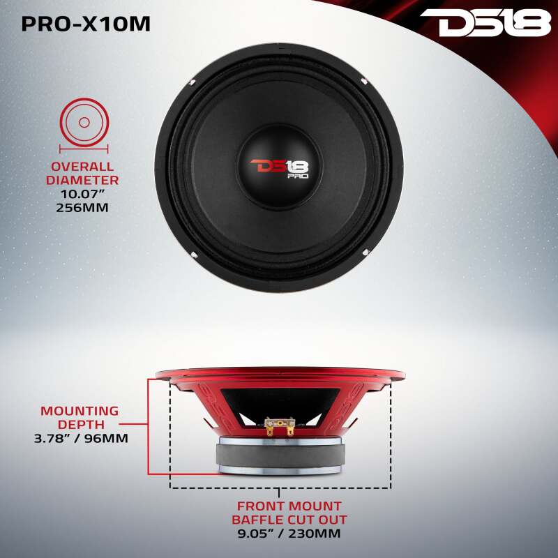 DS18 10in 300 Watts RMS 8 ohm Mid-Range Loudspeaker