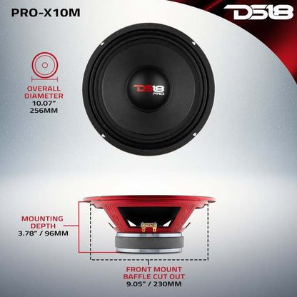 DS18 10in 300 Watts RMS 8 ohm Mid-Range Loudspeaker