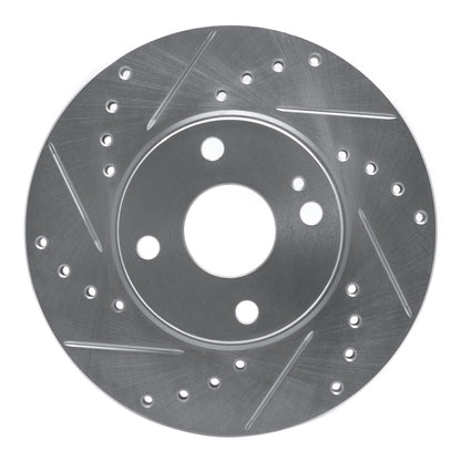 R1 Concepts R1 94-02 Mazda Miata Front Left Drilled & Slotted Silver Brake Rotor