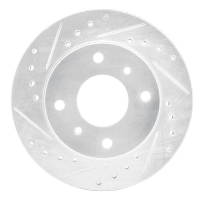 R1 Concepts R1 89-96 Nissan 240SX Front Left Drilled & Slotted Silver Brake Rotor