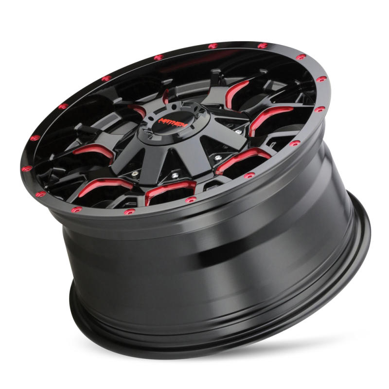 Mayhem 8015 Warrior 17x9 / 5x127 BP / -12mm Offset / 87mm Hub Black w/ Prism Red Wheel