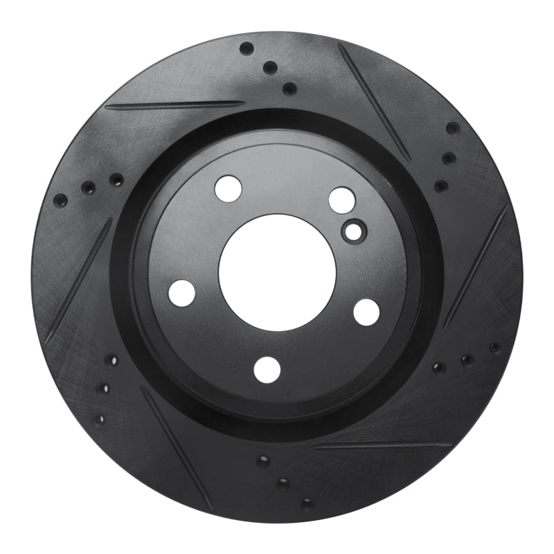 R1 Concepts R1 14-19 Mercedes-Benz CLA250 Rear Right Drilled & Slotted Black Brake Rotor
