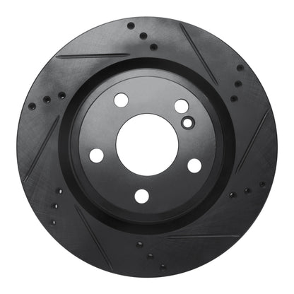 R1 Concepts R1 14-19 Mercedes-Benz CLA250 Rear Right Drilled & Slotted Black Brake Rotor